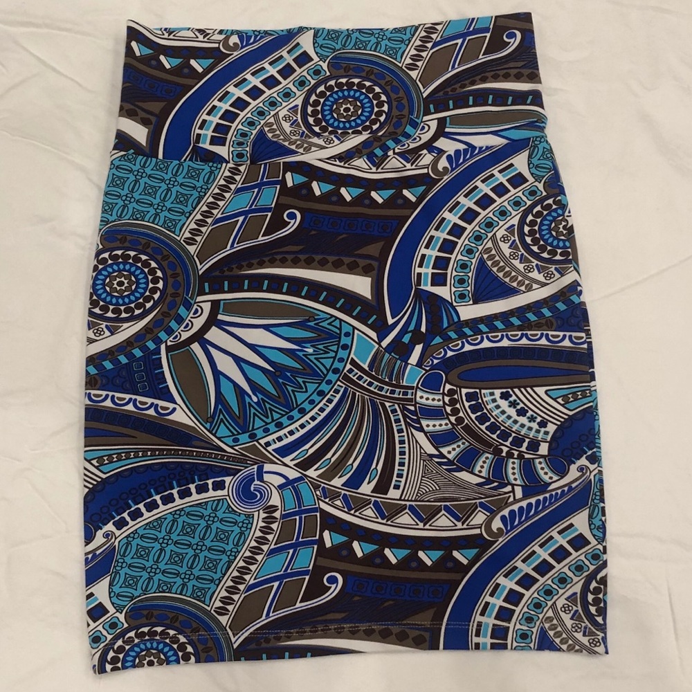 Sexy Turquoise/ Blue/ Taupe Mini Skirt- XS